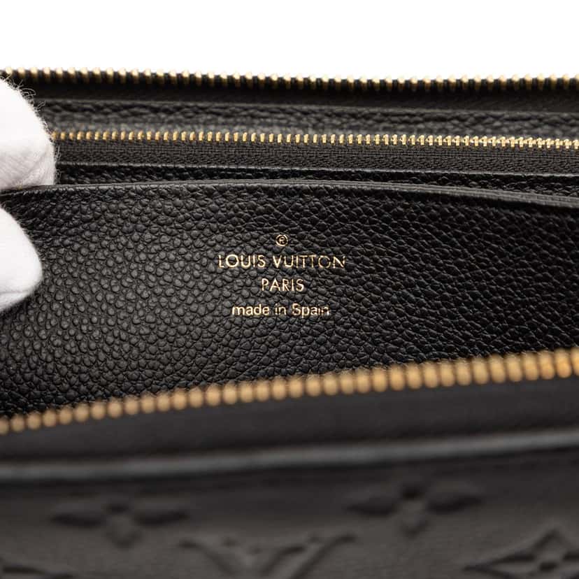 Louis Vuitton Monogram Empreinte Zippy Long Wallet Black Leather Very good condition - Box View