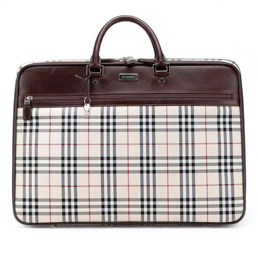 Burberry House Check Canvas Travel Bag Beige Very good condition - Front View