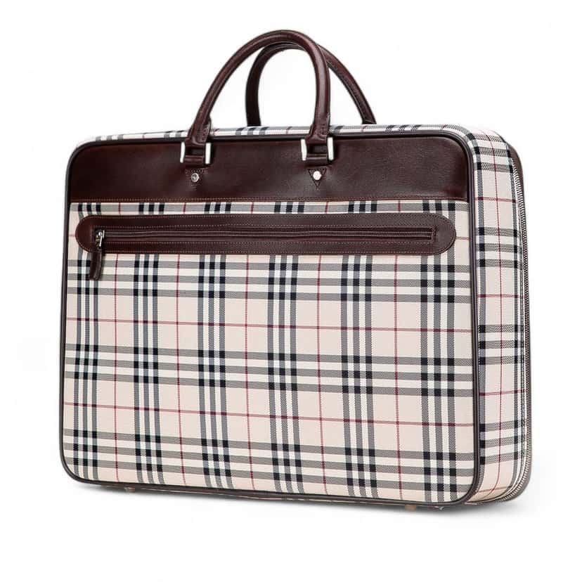 Burberry House Check Canvas Travel Bag Beige Very good condition - Back View