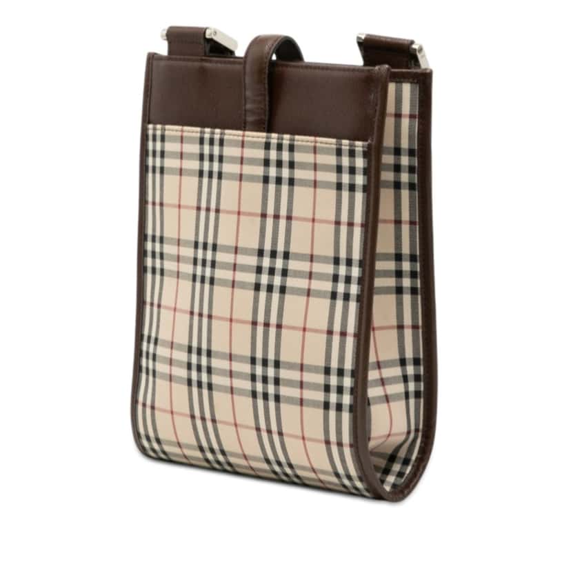 Burberry House Check Canvas Crossbody Beige Very good condition - Back View