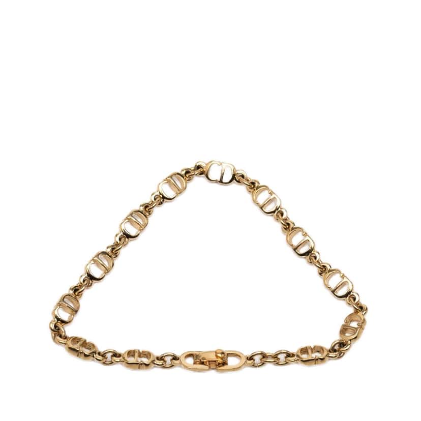Dior Gold Plated CD Logo Chain Link Bracelet Gold Metal Very good condition - Inside View