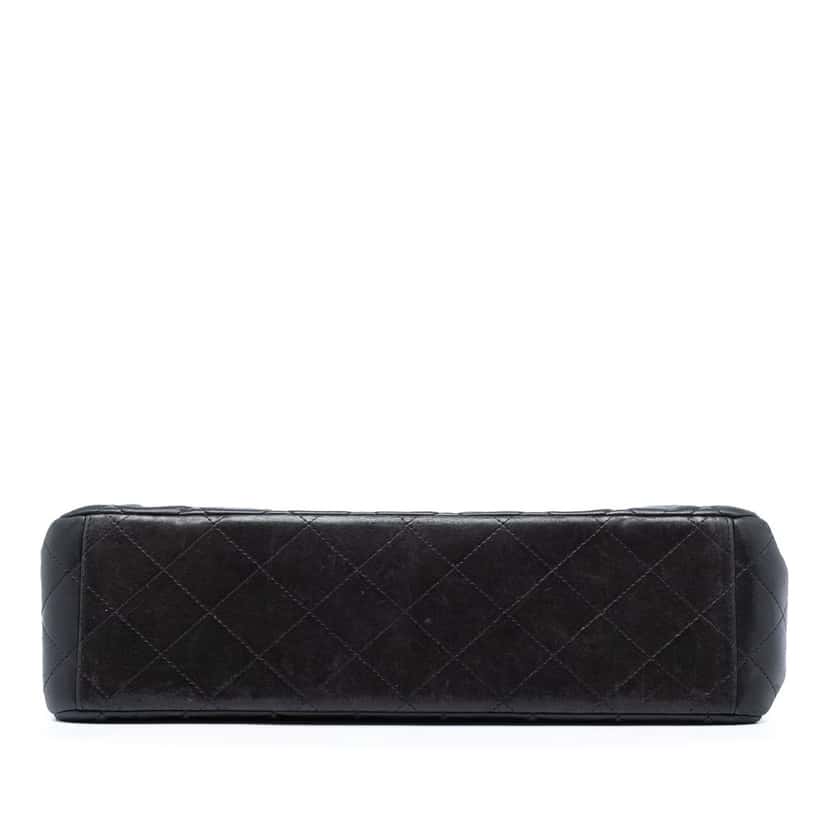 Chanel Maxi Classic Lambskin Double Flap Black Leather Very good condition - Inside View