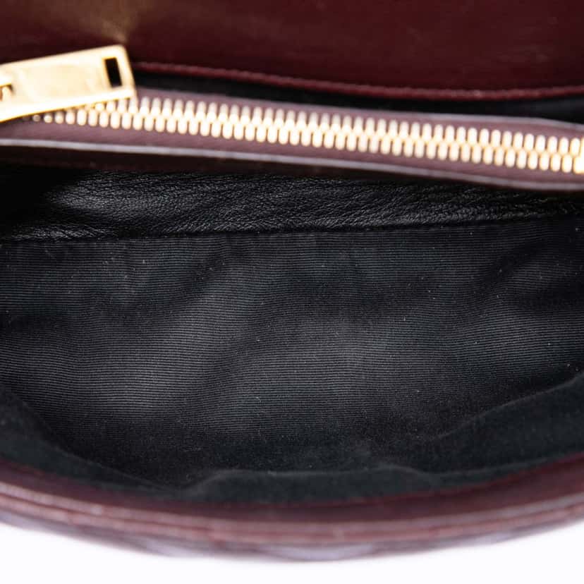 Saint Laurent Medium Chevron Sheepskin Monogram College Satchel Red Leather Very good condition - Model View