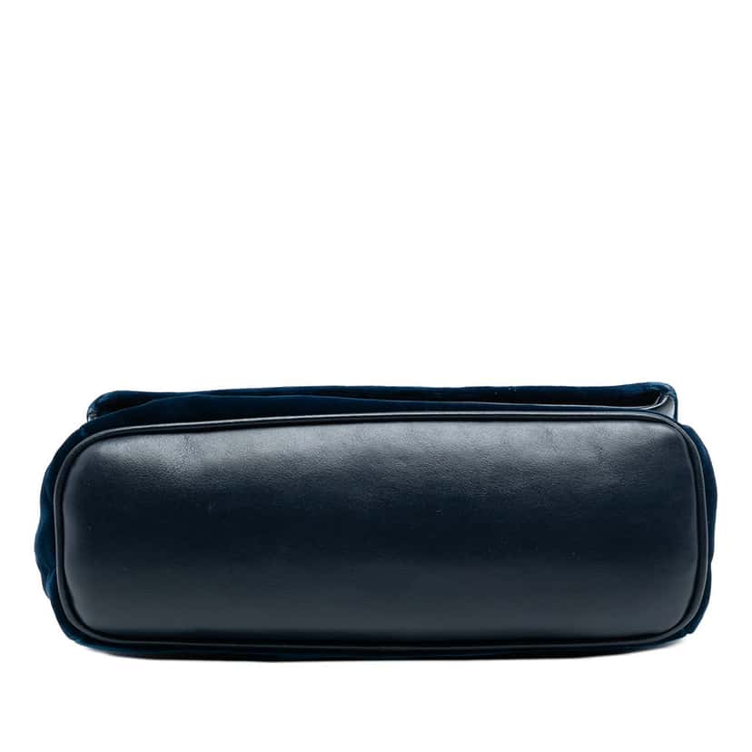 Saint Laurent Small Velvet Monogram West Hollywood Crossbody Blue Very good condition - Inside View