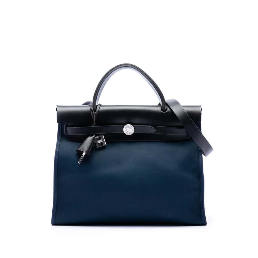 Hermès Toile Herbag Zip 31 Blue Very good condition - Front View