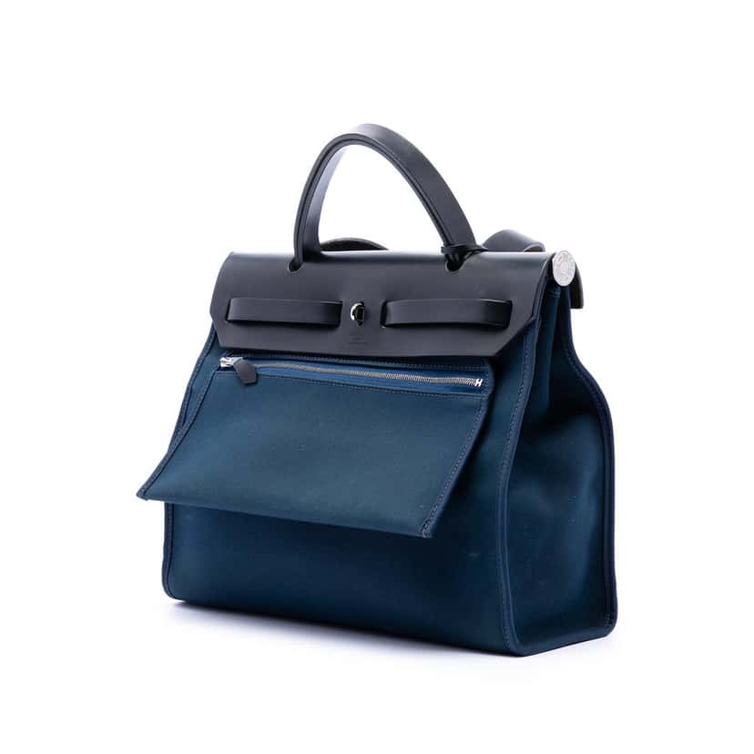 Hermès Toile Herbag Zip 31 Blue Very good condition - Back View