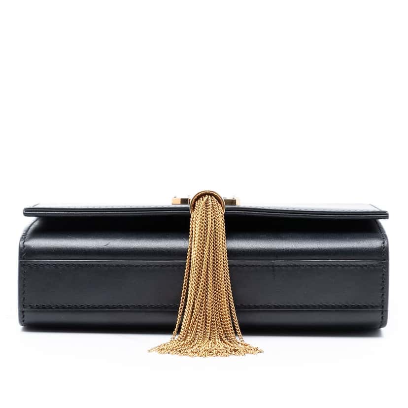 Saint Laurent Small Smooth Calfskin Monogram Kate Tassel Crossbody Black Leather Very good condition - Inside View