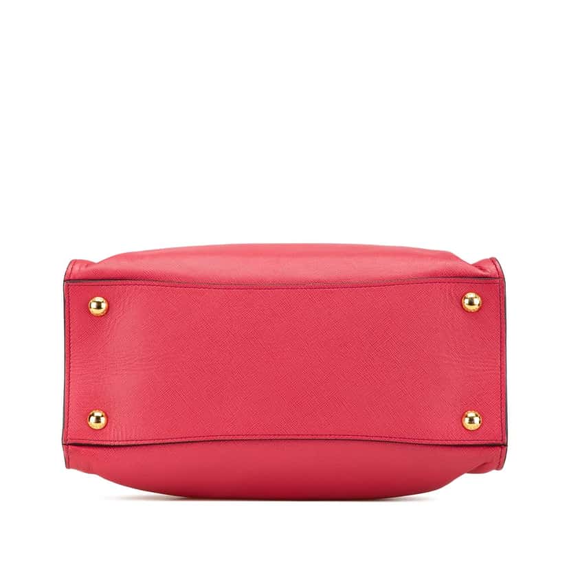 Prada Saffiano Soft Triple Pocket Tote Pink Leather Very good condition - Inside View