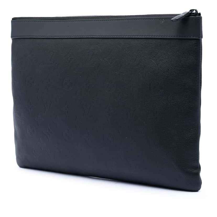 Louis Vuitton Monogram Shadow Discovery Pochette Black Leather Very good condition - Back View