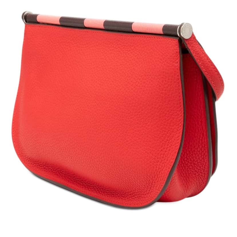 Hermès Taurillon Clemence Mysore Saut 25 Red Leather Very good condition - Back View