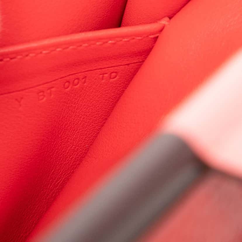 Hermès Taurillon Clemence Mysore Saut 25 Red Leather Very good condition - Box View