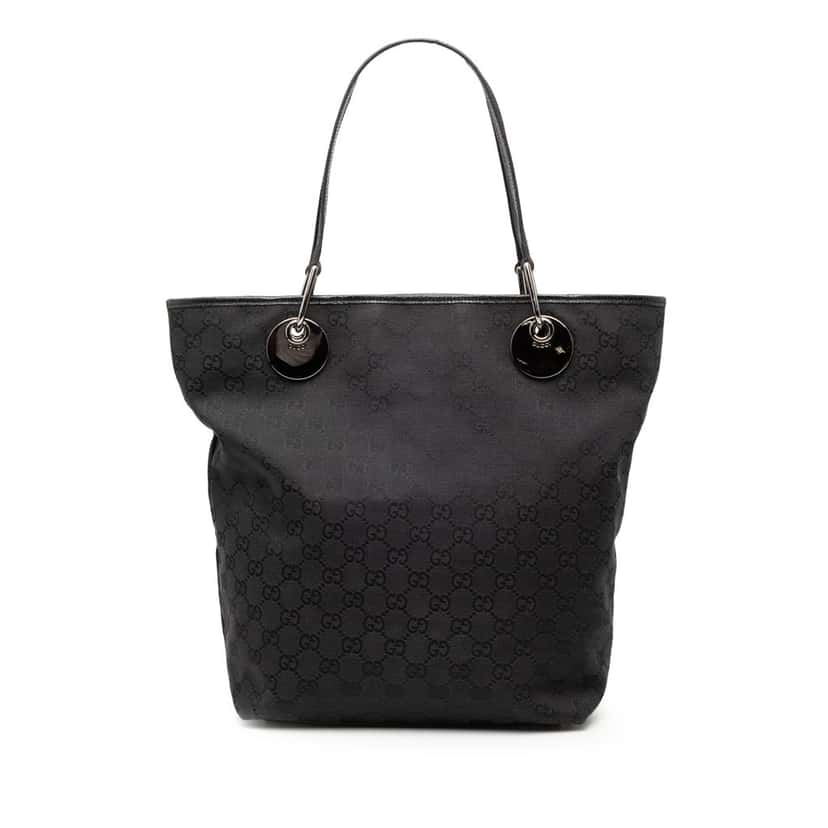 Gucci Large GG Canvas Eclipse Tote Black Very good condition - Front View