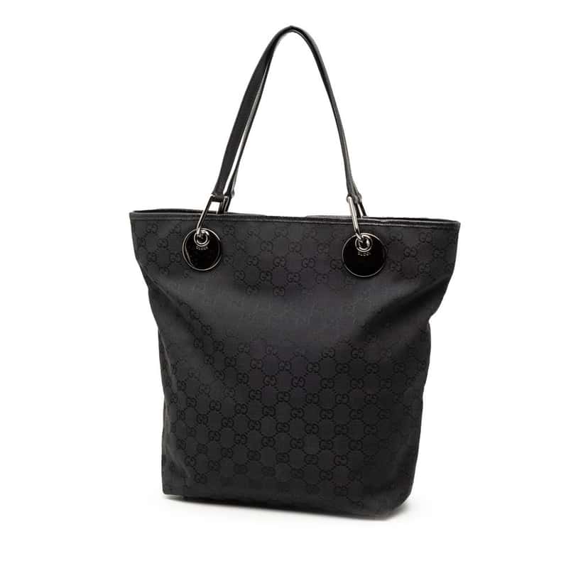Gucci Large GG Canvas Eclipse Tote Black Very good condition - Back View
