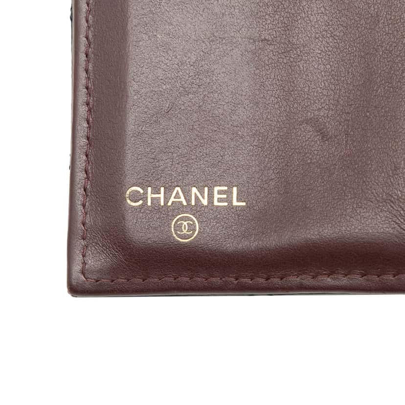 Chanel CC Quilted Caviar Trifold Wallet Black Leather Very good condition - Box View