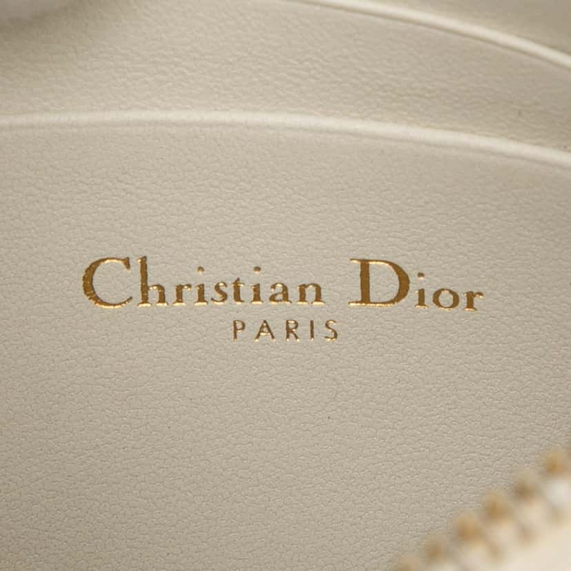 Dior Supple Cannage Calfskin Caro Every Dior Pouch White Leather Very good condition - Box View