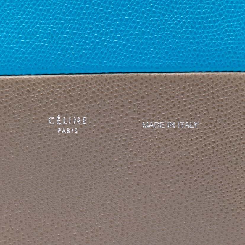 Celine Small Bicolor Grained Calfskin Vertical Cabas Tote Blue Leather Very good condition - Box View