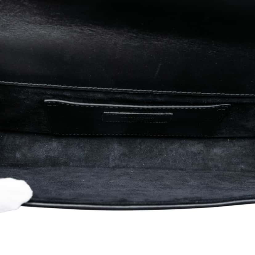 Saint Laurent Matelasse Diagonal Calfskin Monogram Cassandre Clutch Black Leather Very good condition - Model View