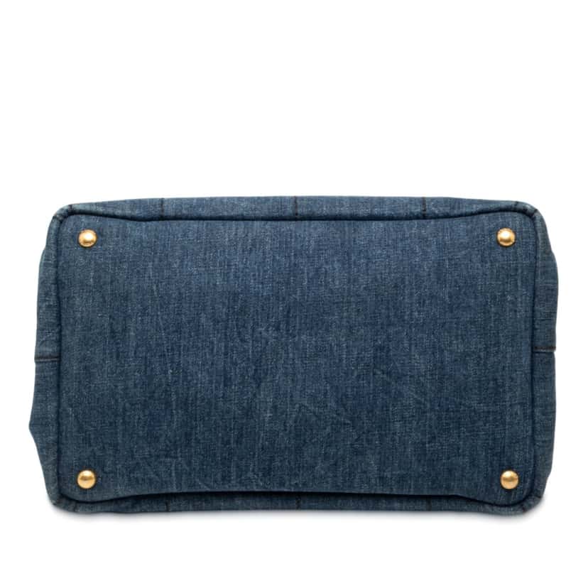 Prada Small Denim Canapa Logo Satchel Blue Very good condition - Inside View