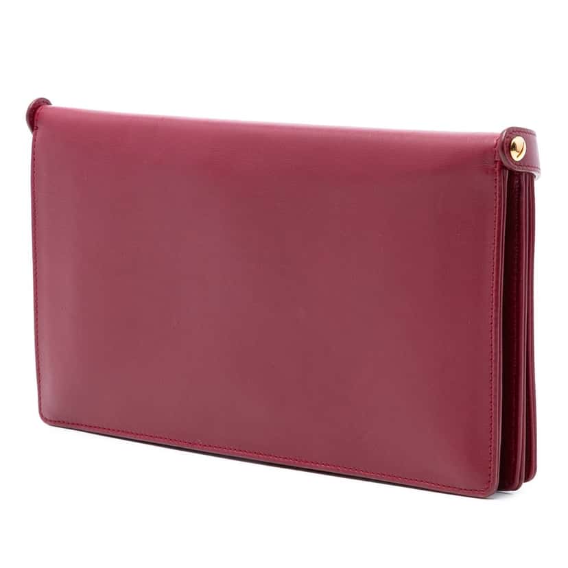 Dior Leather Convertible Flap Shoulder Bag Red Leather Very good condition - Back View