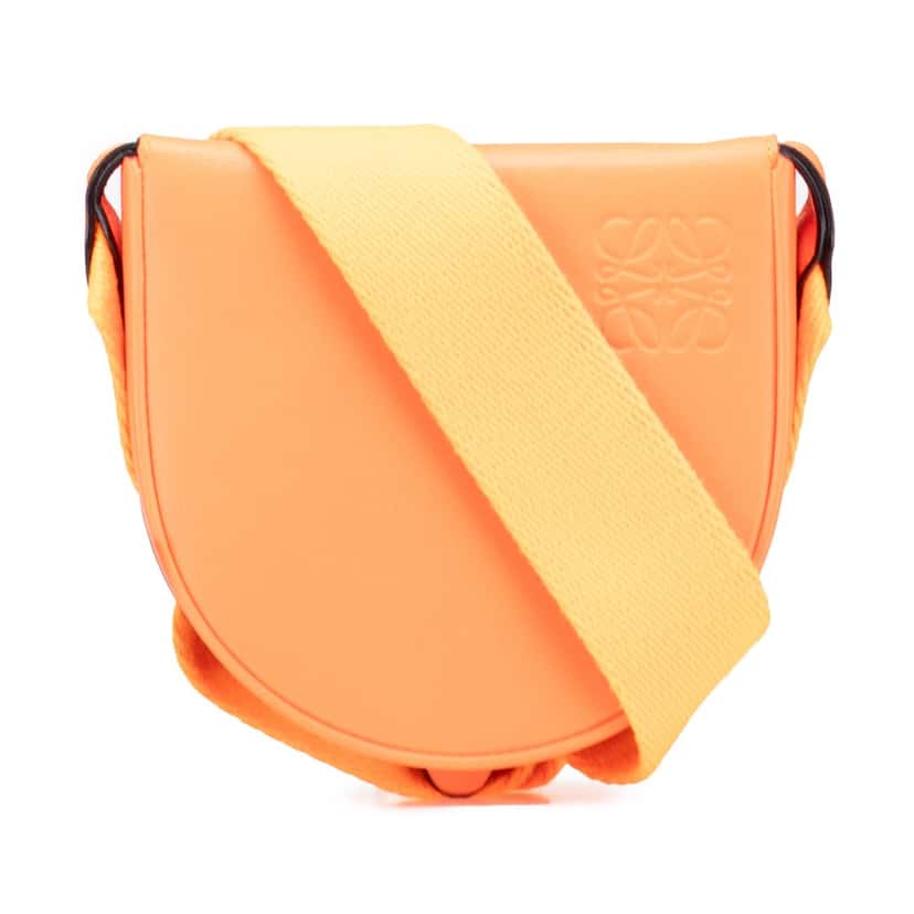 LOEWE Small Soft Calfskin Heel Pouch Orange Leather Very good condition - Front View