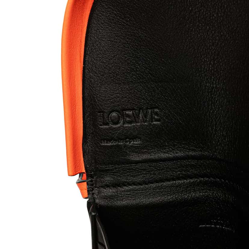 LOEWE Small Soft Calfskin Heel Pouch Orange Leather Very good condition - Box View
