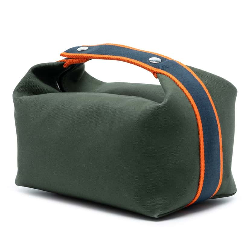 Hermès Large Toile Bride A Brac Case Green Very good condition - Back View