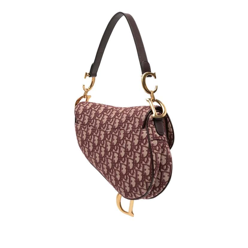 Dior Oblique Canvas Saddle Bag Red Very good condition - Back View