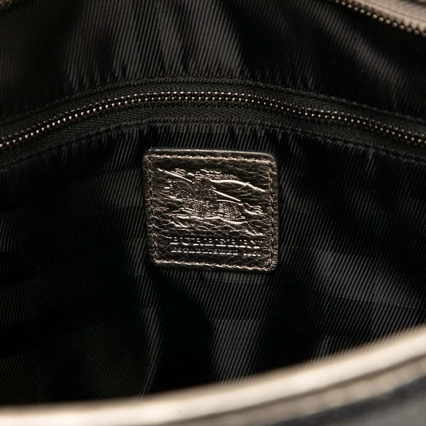 Burberry Small Shimmer Check Canvas Tote Silver Very good condition - Box View