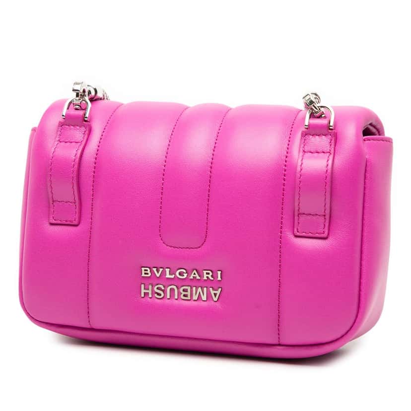 Bvlgari Ambush Nappa Serpenti Convertible Belt Bag Pink Leather Very good condition - Back View