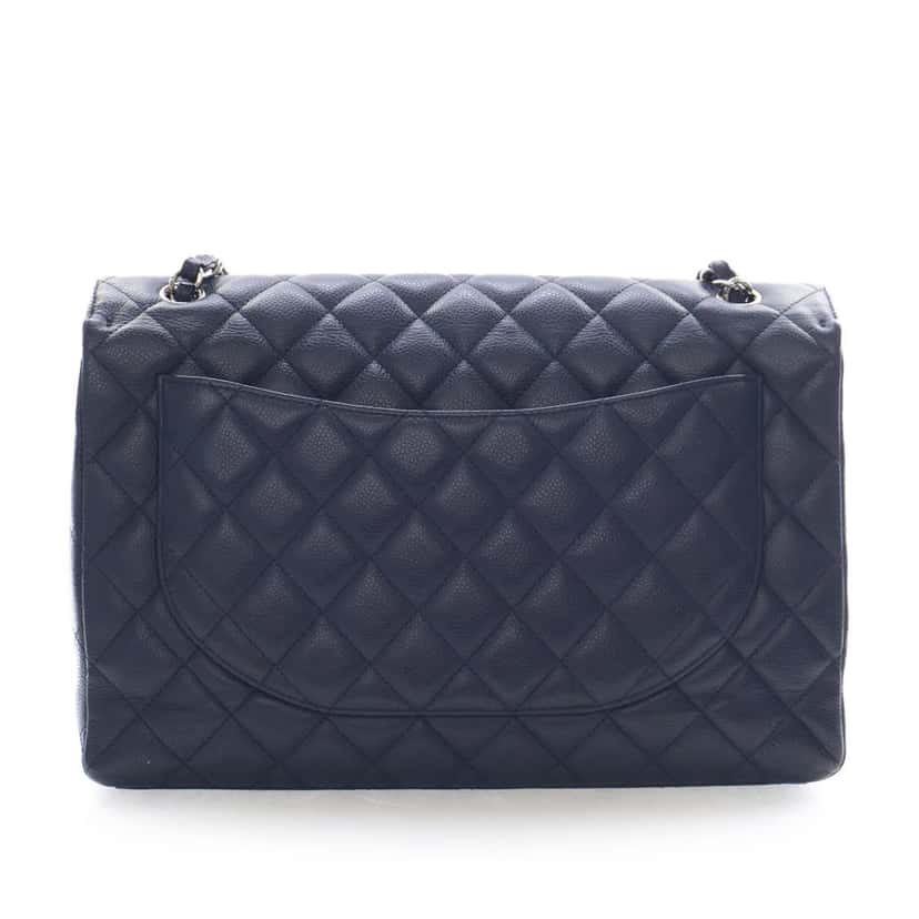 Chanel Maxi Classic Caviar Double Flap Blue Leather Very good condition - Model View