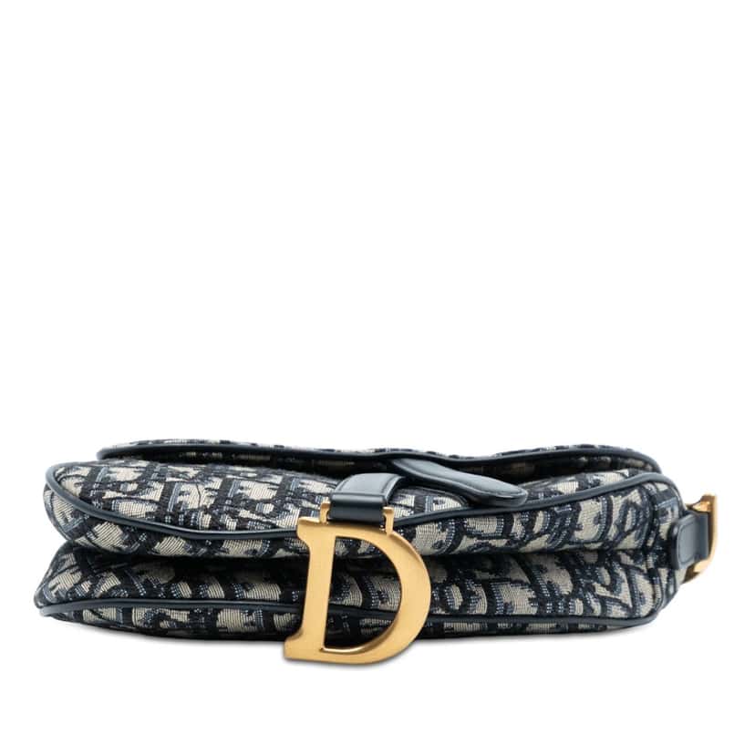 Dior Mini Oblique Canvas Saddle Bag Blue Very good condition - Inside View