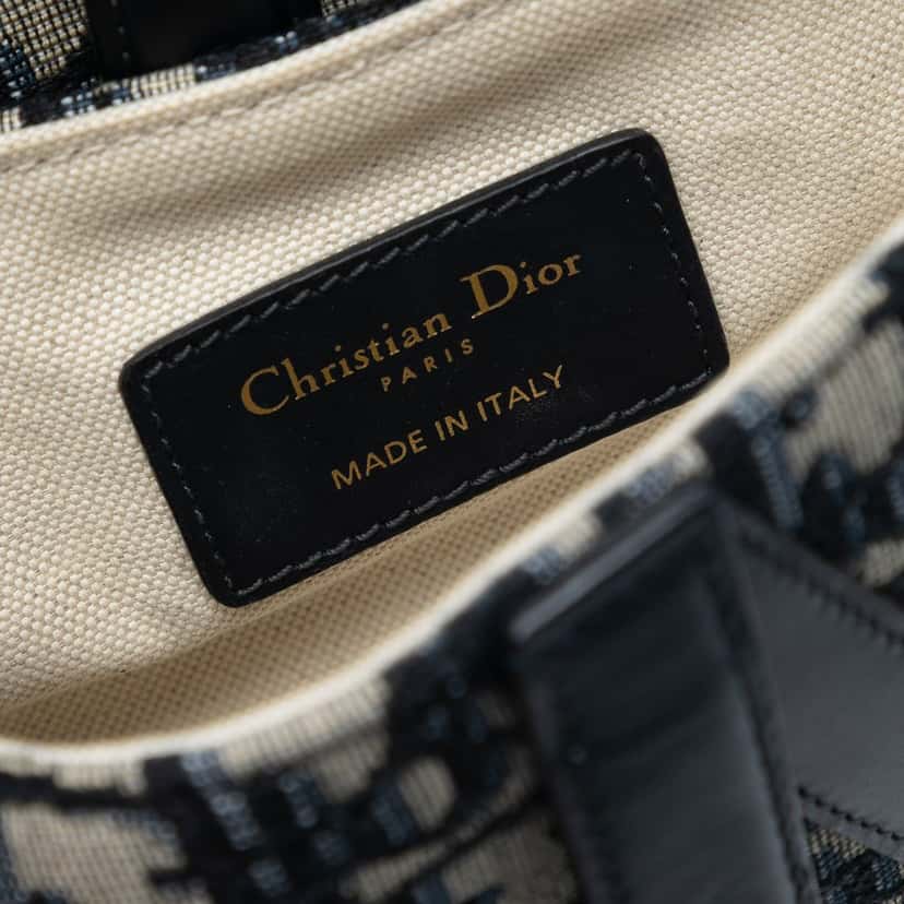 Dior Mini Oblique Canvas Saddle Bag Blue Very good condition - Model View