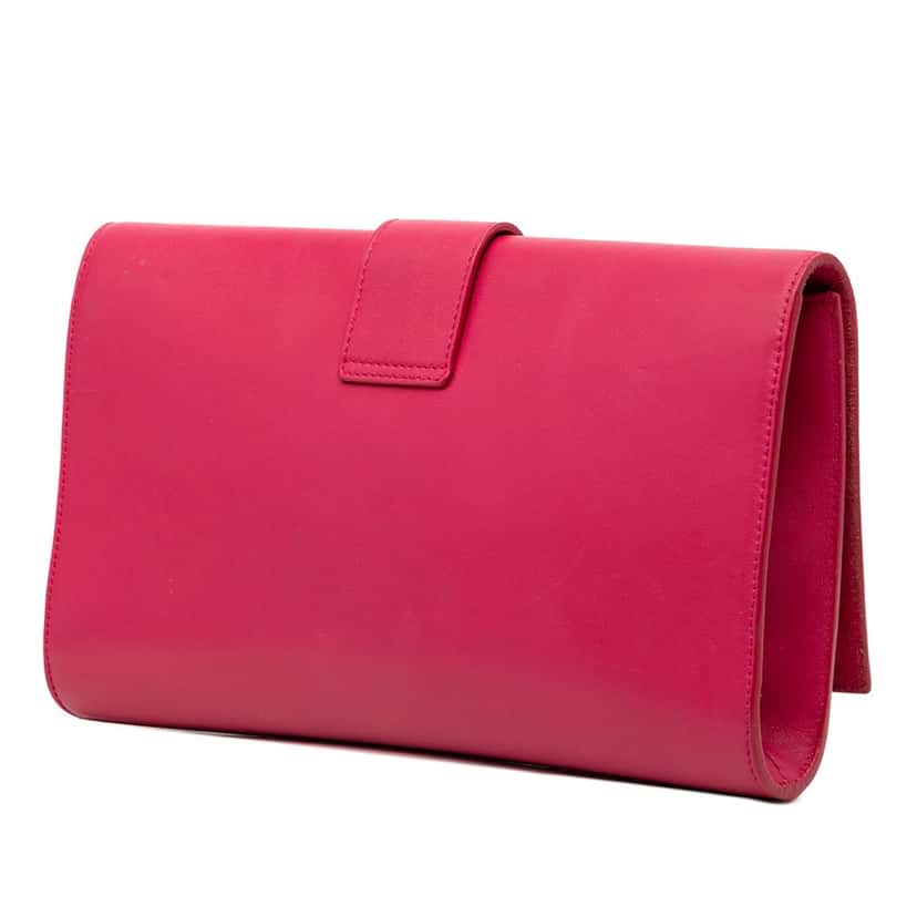 Saint Laurent Leather Chyc Ligne Clutch Pink Leather Very good condition - Back View