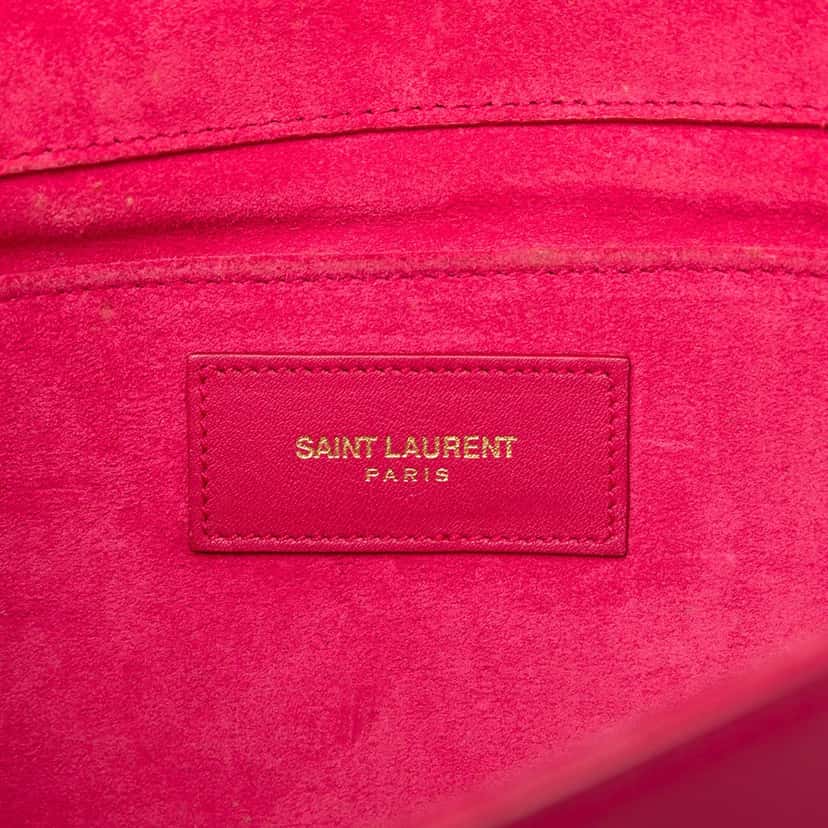 Saint Laurent Leather Chyc Ligne Clutch Pink Leather Very good condition - Box View