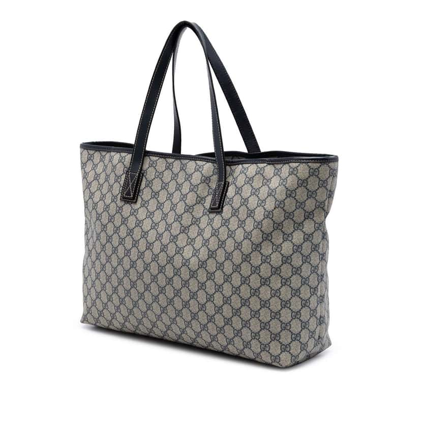 Gucci Large GG Supreme Zippered Tote Beige Very good condition - Back View