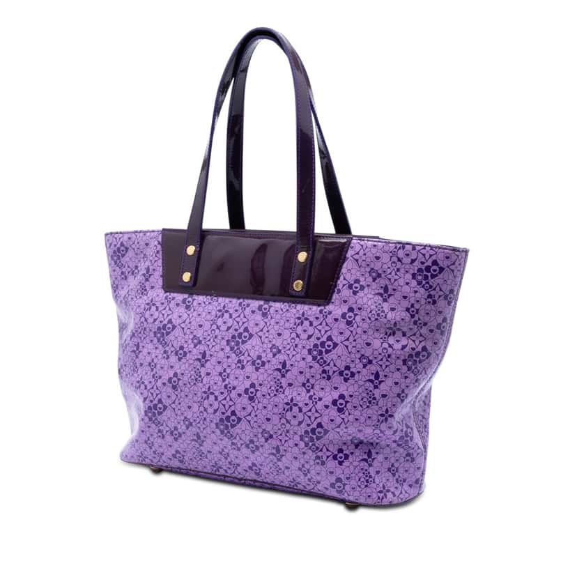 Louis Vuitton Takashi Murakami Coated Canvas Cosmic Blossom Tote PM Purple Very good condition - Back View