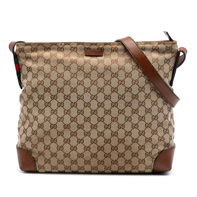 Gucci GG Canvas Web Crossbody Beige Very good condition - Front View