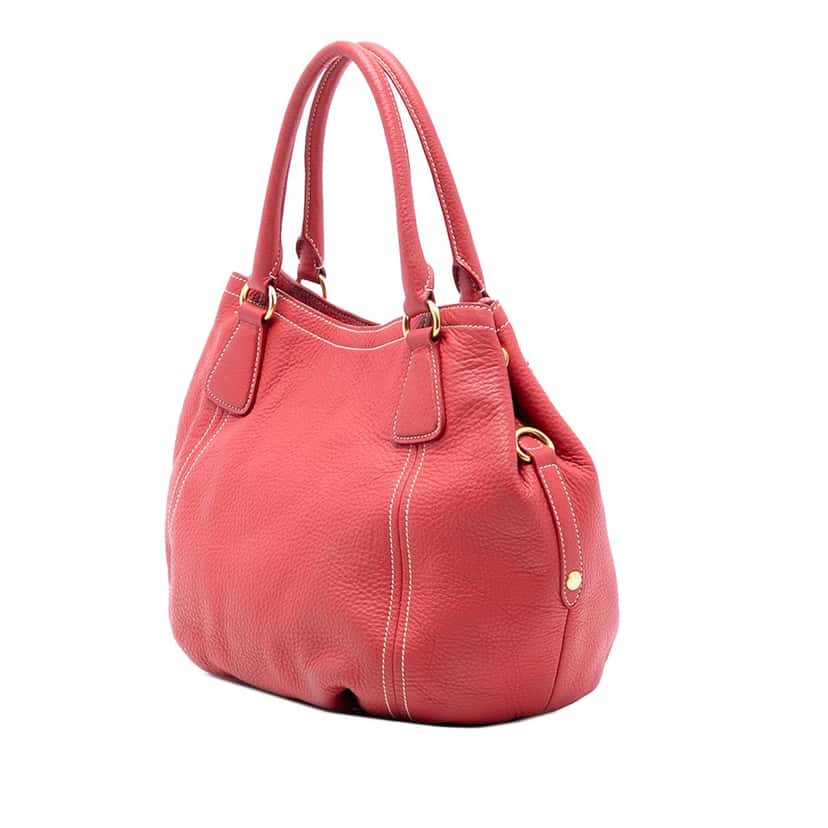 Prada Vitello Daino Open Convertible Tote Red Leather Very good condition - Back View
