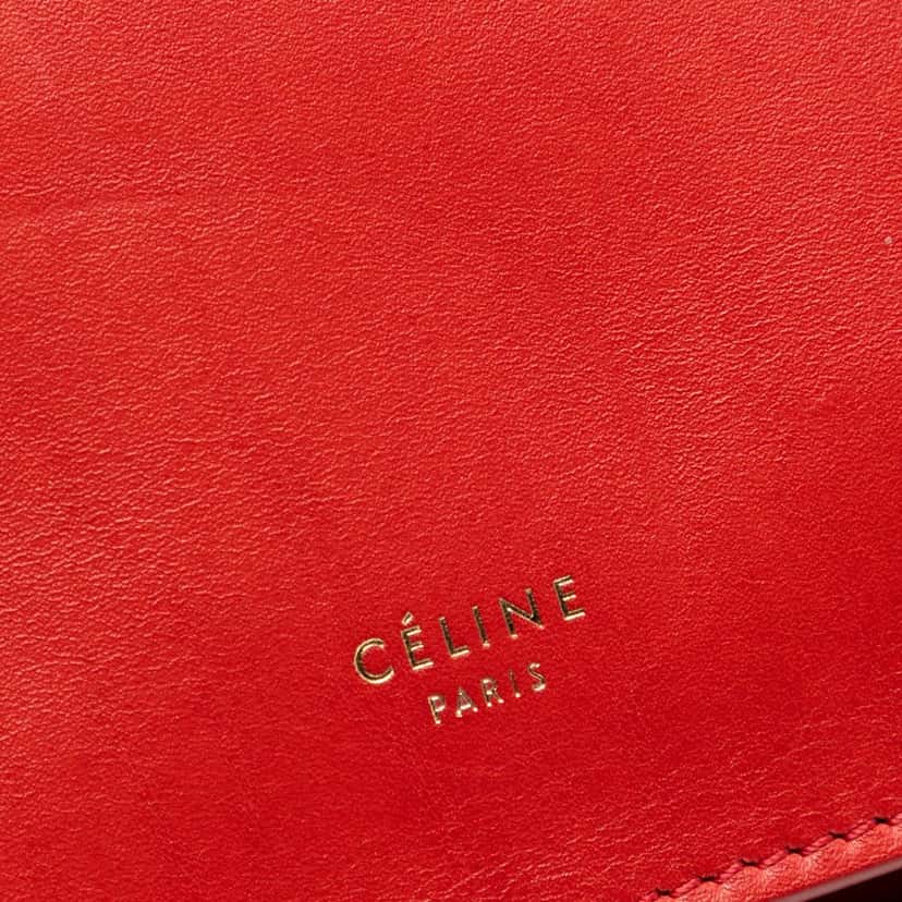 Celine Mini Smooth Calfskin Clasp Bag Red Leather Very good condition - Box View
