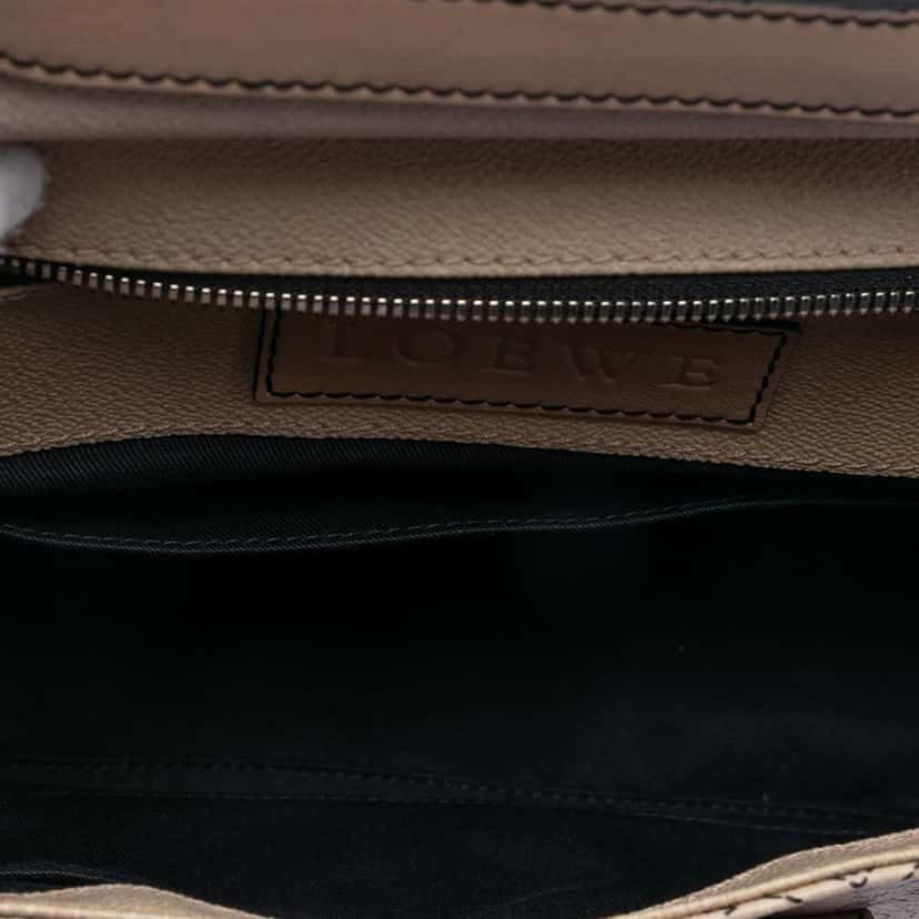 LOEWE Anagram Coated Canvas Kite Satchel Brown Very good condition - Model View