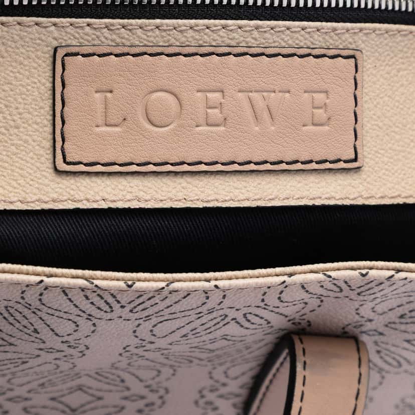 LOEWE Anagram Coated Canvas Kite Satchel Brown Very good condition - Box View