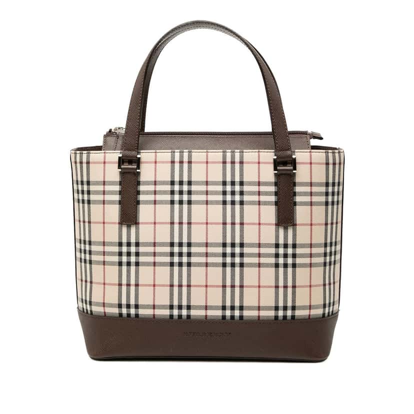 Burberry House Check Canvas Handbag Beige Very good condition - Front View