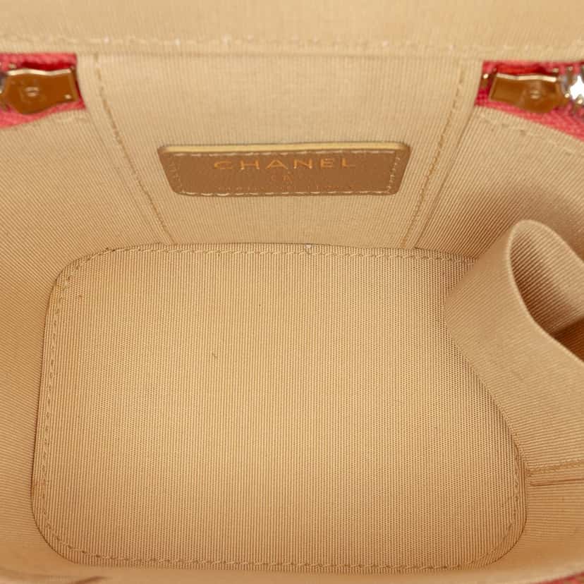 Chanel Mini Quilted Lambskin Pearl Crush Vanity Case With Chain Pink Leather Very good condition - Model View