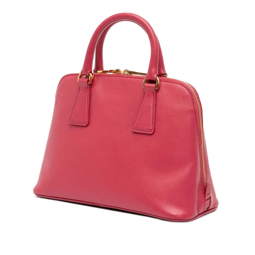 Prada Small Saffiano Lux Promenade Satchel Pink Leather Good condition - Back View