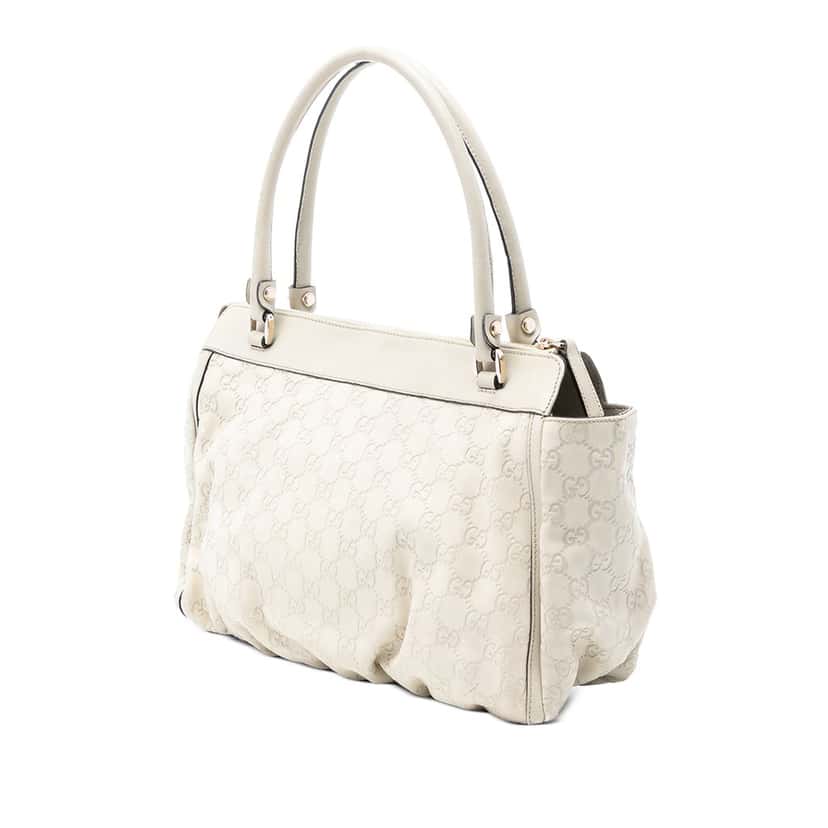 Gucci Guccissima Abbey D Ring Tote White Leather Very good condition - Back View