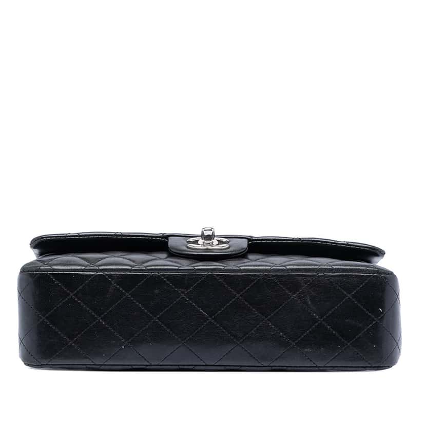 Chanel Medium Classic Lambskin Double Flap Black Leather Very good condition - Inside View