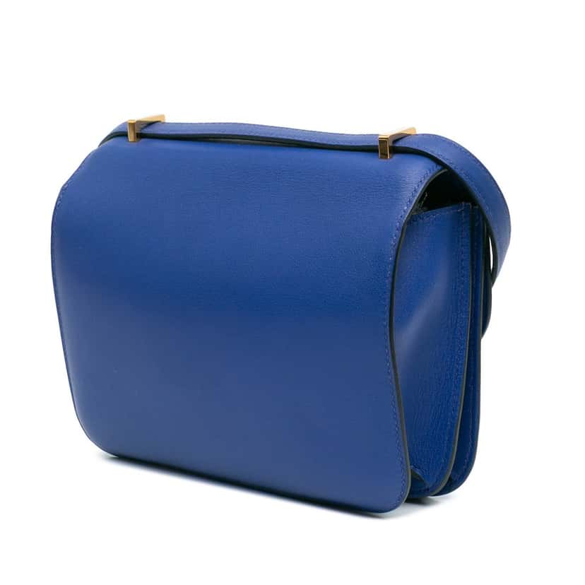 Hermès Mini Swift Constance 18 Blue Leather Very good condition - Back View