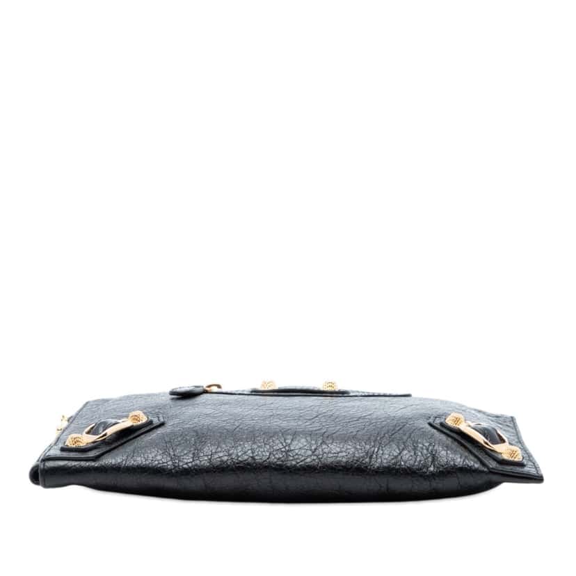 Balenciaga Lambskin Motocross Giant 12 Zip Around Flat Clutch Black Leather Very good condition - Inside View