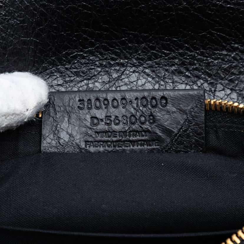 Balenciaga Lambskin Motocross Giant 12 Zip Around Flat Clutch Black Leather Very good condition - Box View