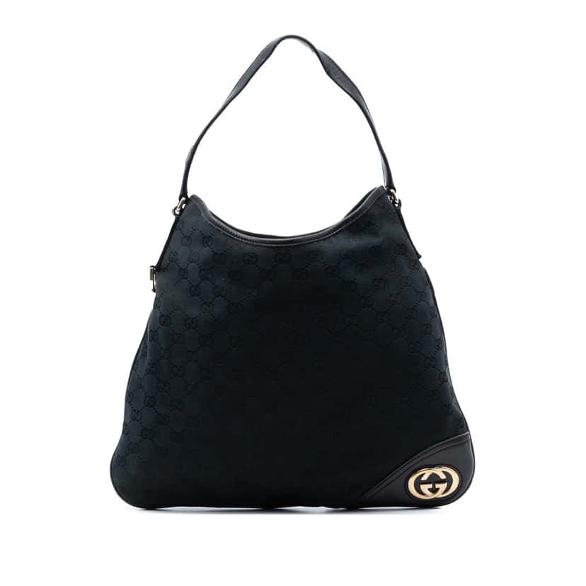 Gucci GG Canvas New Britt Hobo Blue Very good condition - Front View